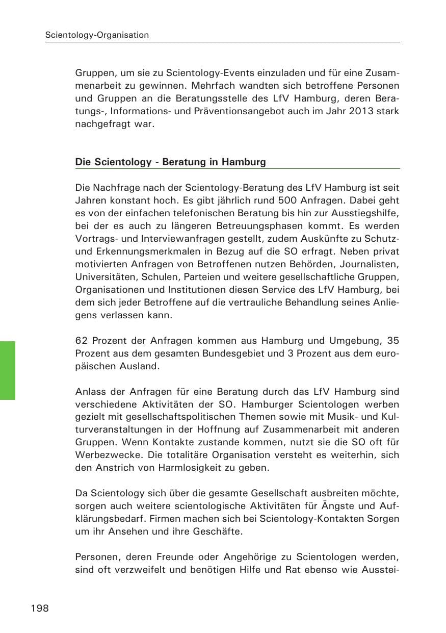 Seite 199 des Verfassungsschutzbericht 2013 Hamburg