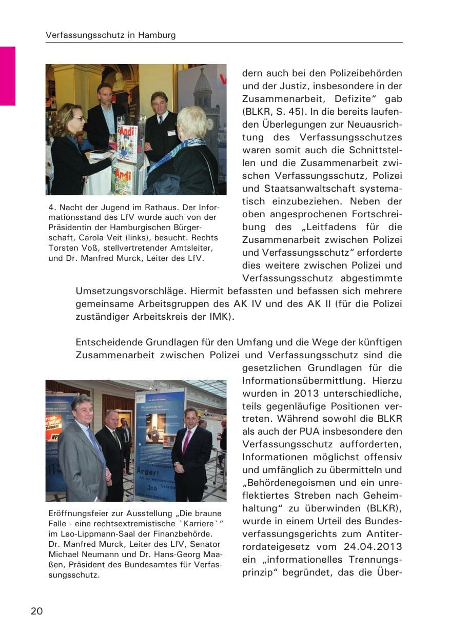Seite 21 des Verfassungsschutzbericht 2013 Hamburg