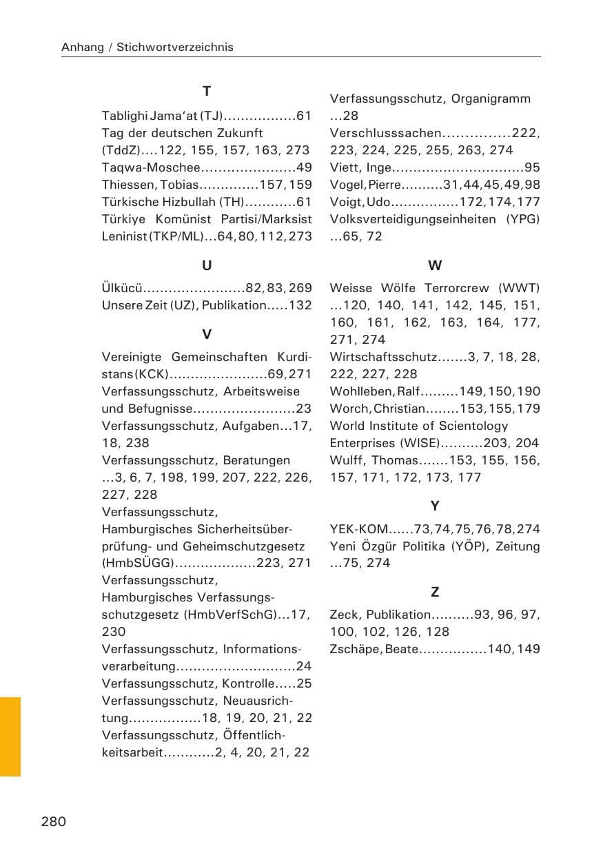 Seite 281 des Verfassungsschutzbericht 2013 Hamburg