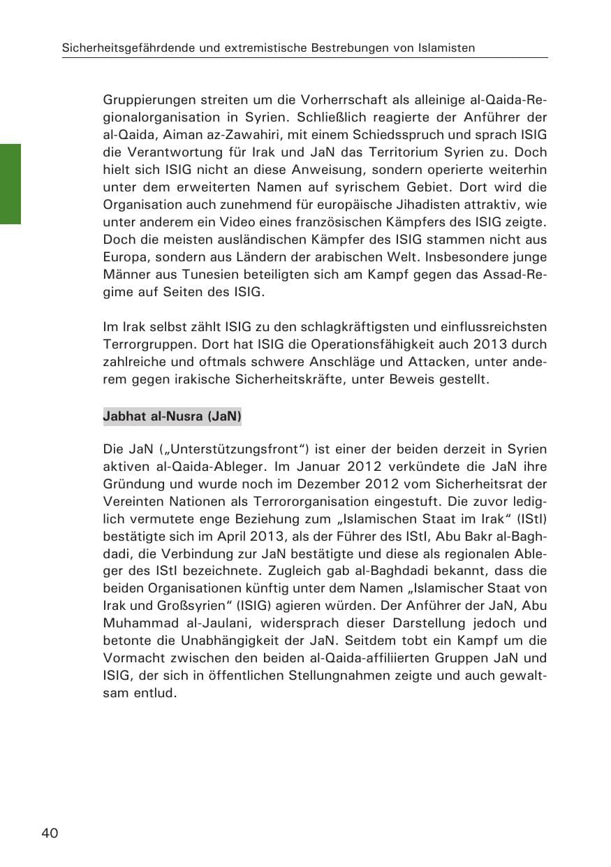 Seite 41 des Verfassungsschutzbericht 2013 Hamburg
