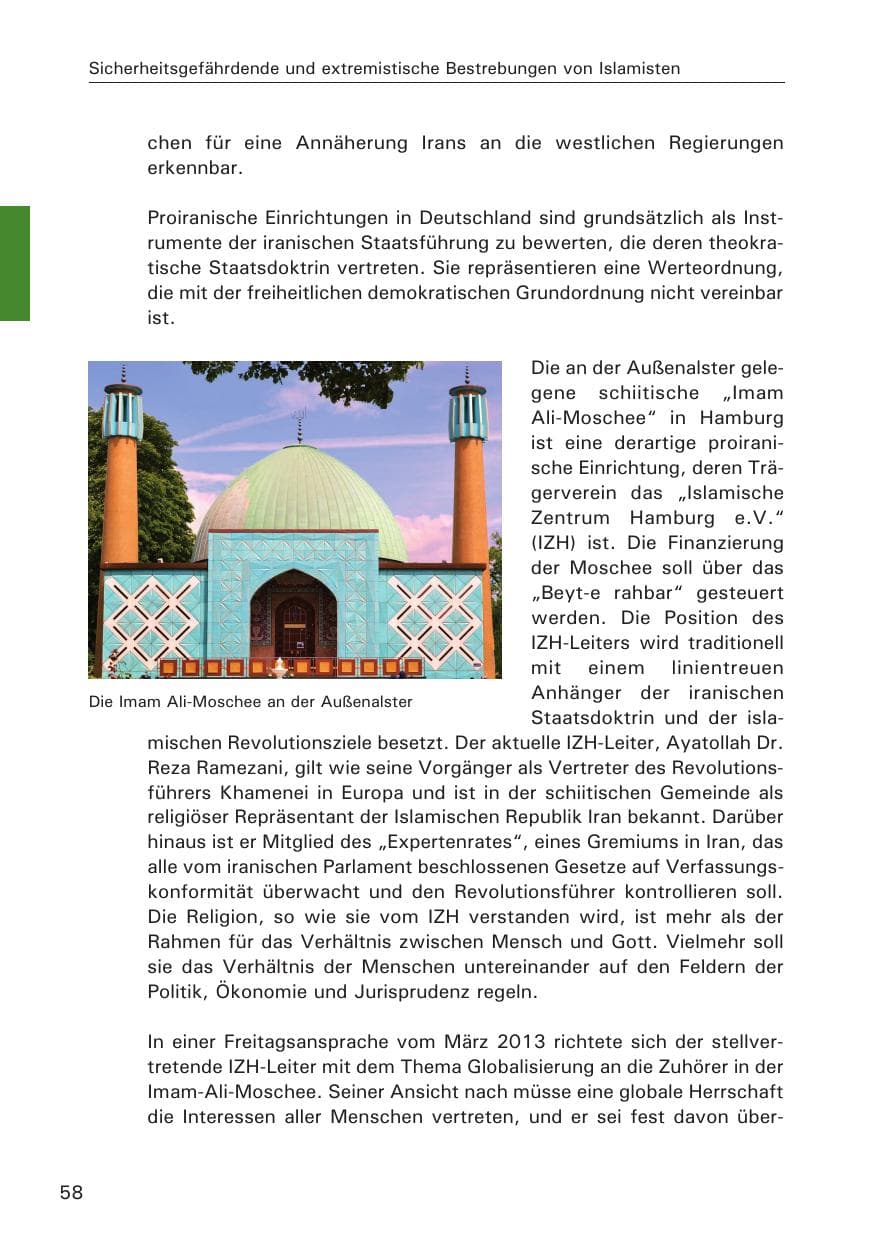 Seite 59 des Verfassungsschutzbericht 2013 Hamburg