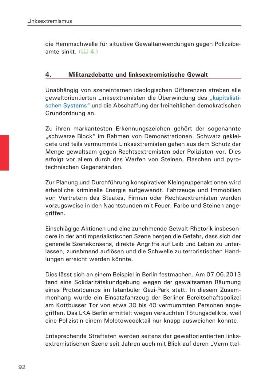 Seite 93 des Verfassungsschutzbericht 2013 Hamburg
