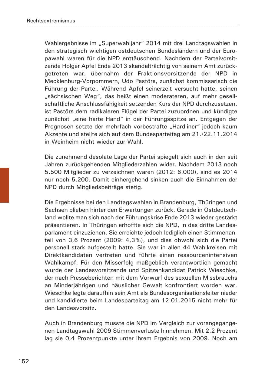 Seite 152 des Verfassungsschutzbericht 2014 Hamburg