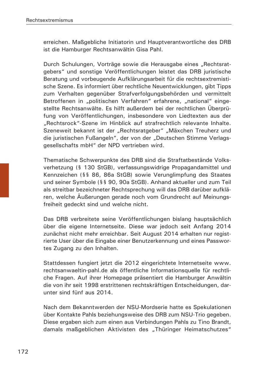Seite 172 des Verfassungsschutzbericht 2014 Hamburg