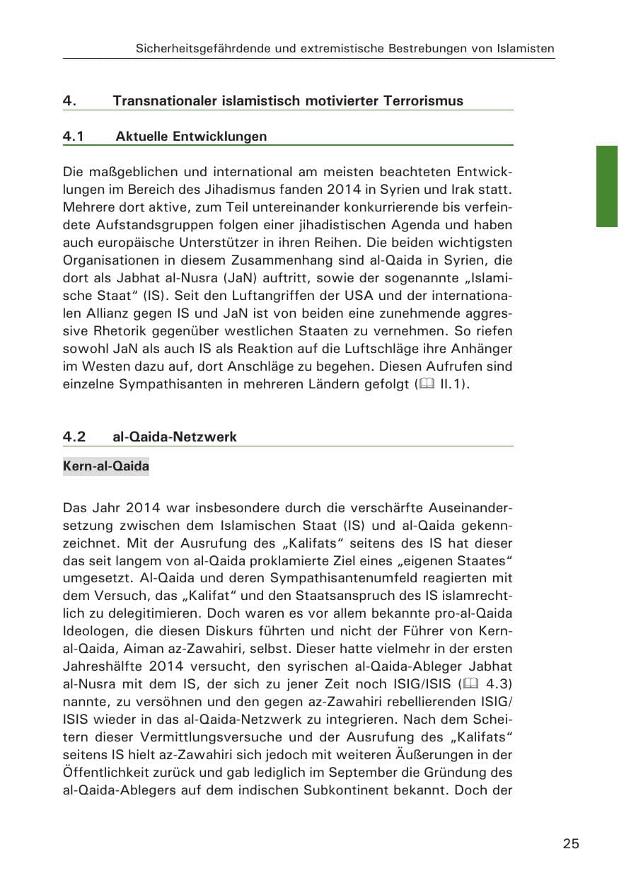 Seite 25 des Verfassungsschutzbericht 2014 Hamburg