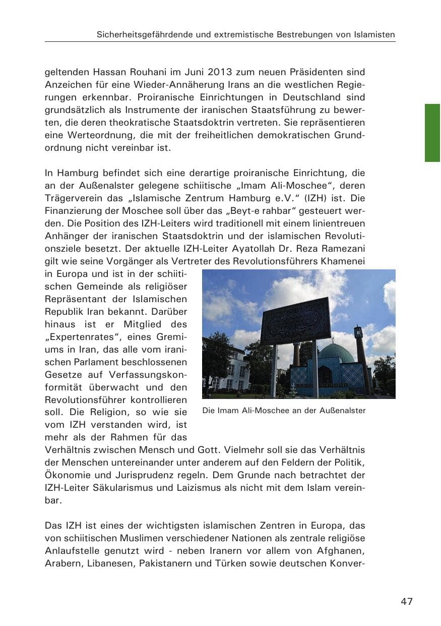 Seite 47 des Verfassungsschutzbericht 2014 Hamburg