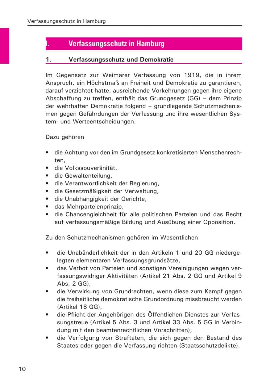 Seite 10 des Verfassungsschutzbericht 2014 Hamburg
