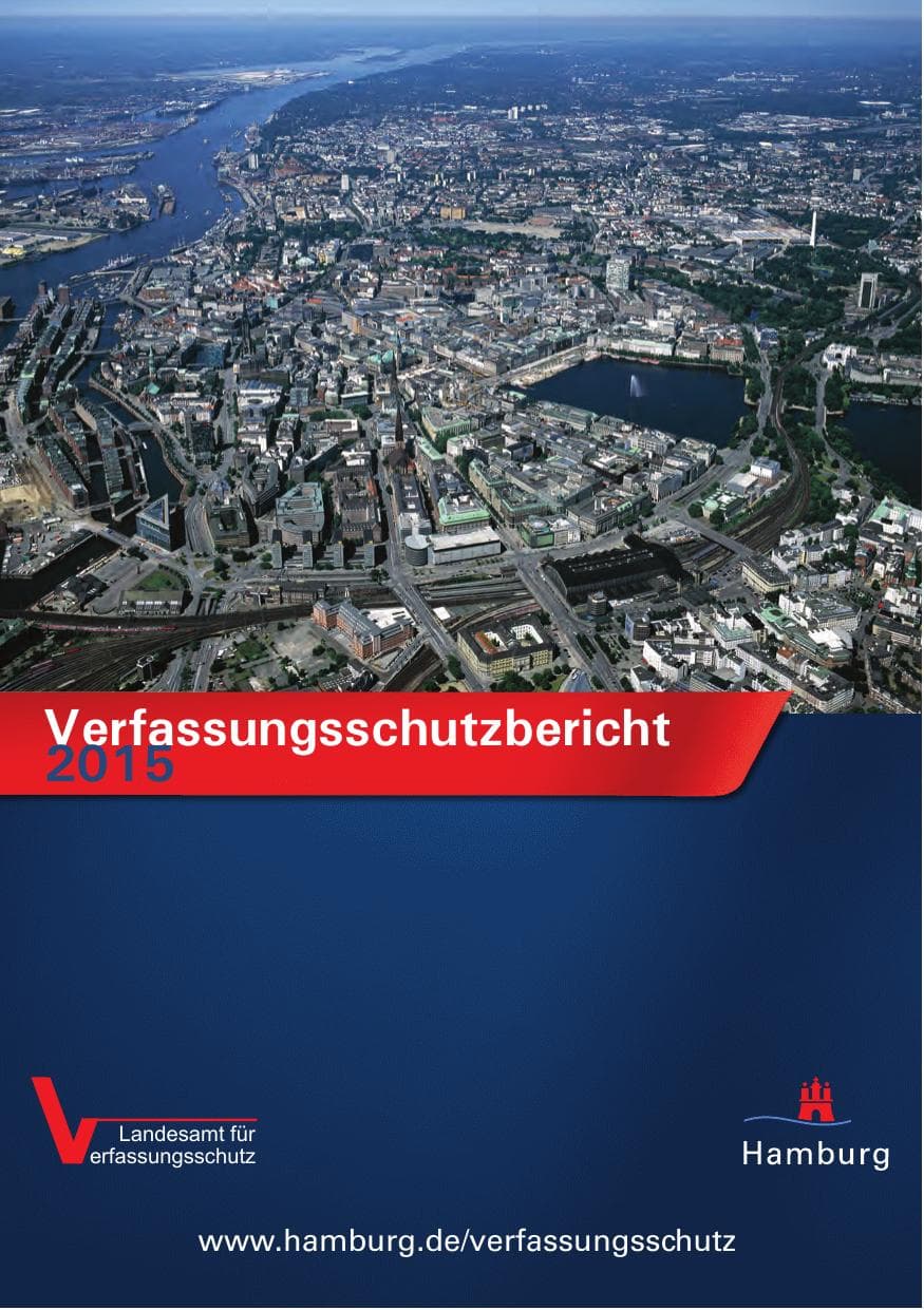 Seite 1 des Verfassungsschutzbericht 2015 Hamburg