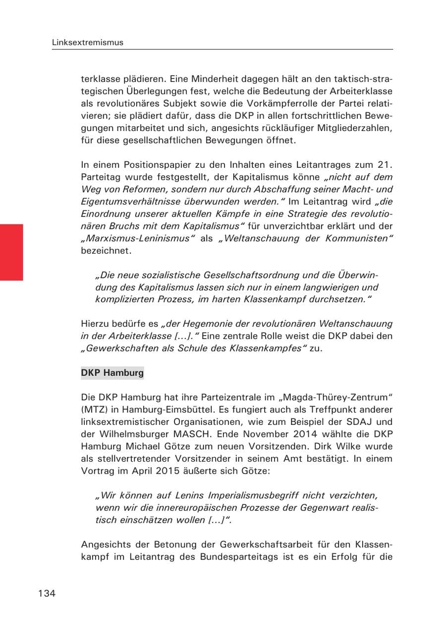 Seite 135 des Verfassungsschutzbericht 2015 Hamburg