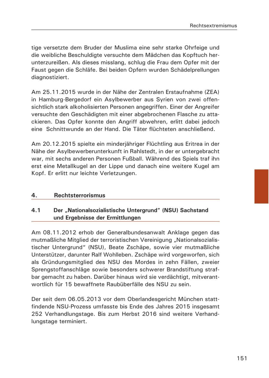 Seite 152 des Verfassungsschutzbericht 2015 Hamburg
