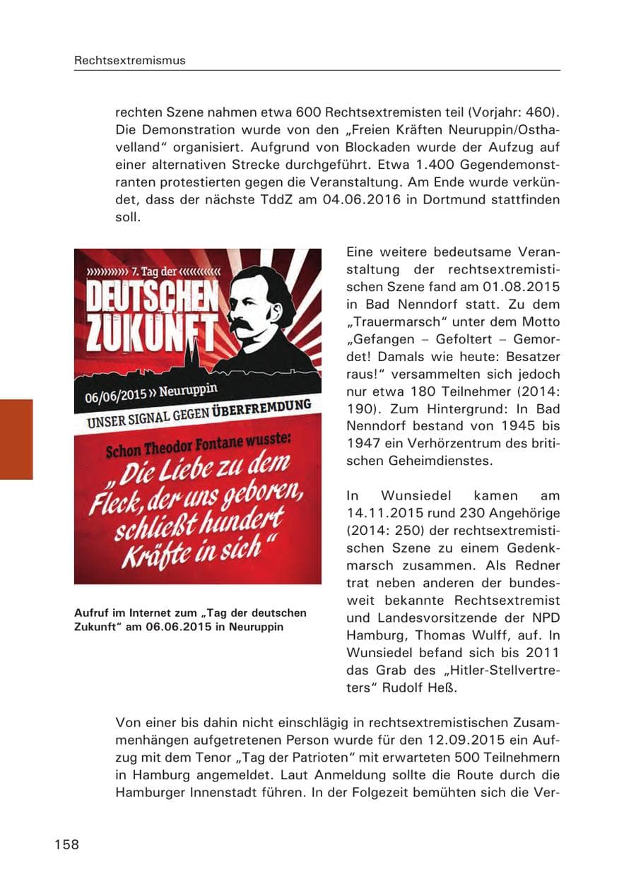 Seite 159 des Verfassungsschutzbericht 2015 Hamburg