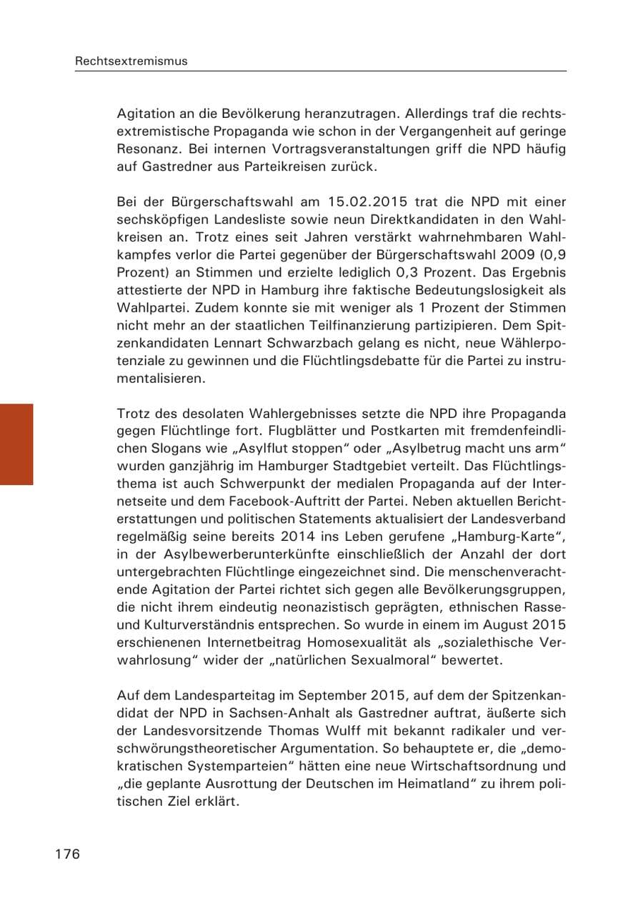 Seite 177 des Verfassungsschutzbericht 2015 Hamburg