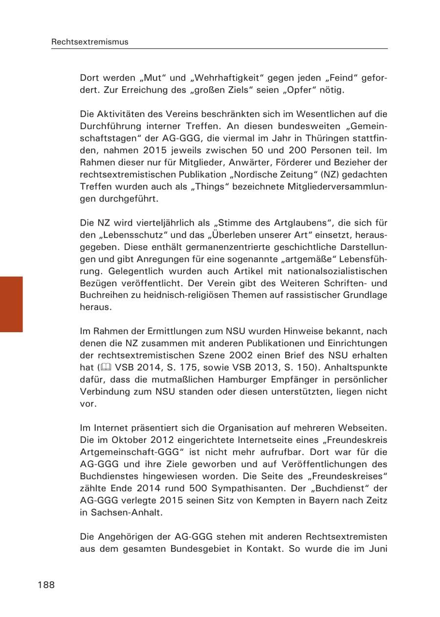 Seite 189 des Verfassungsschutzbericht 2015 Hamburg