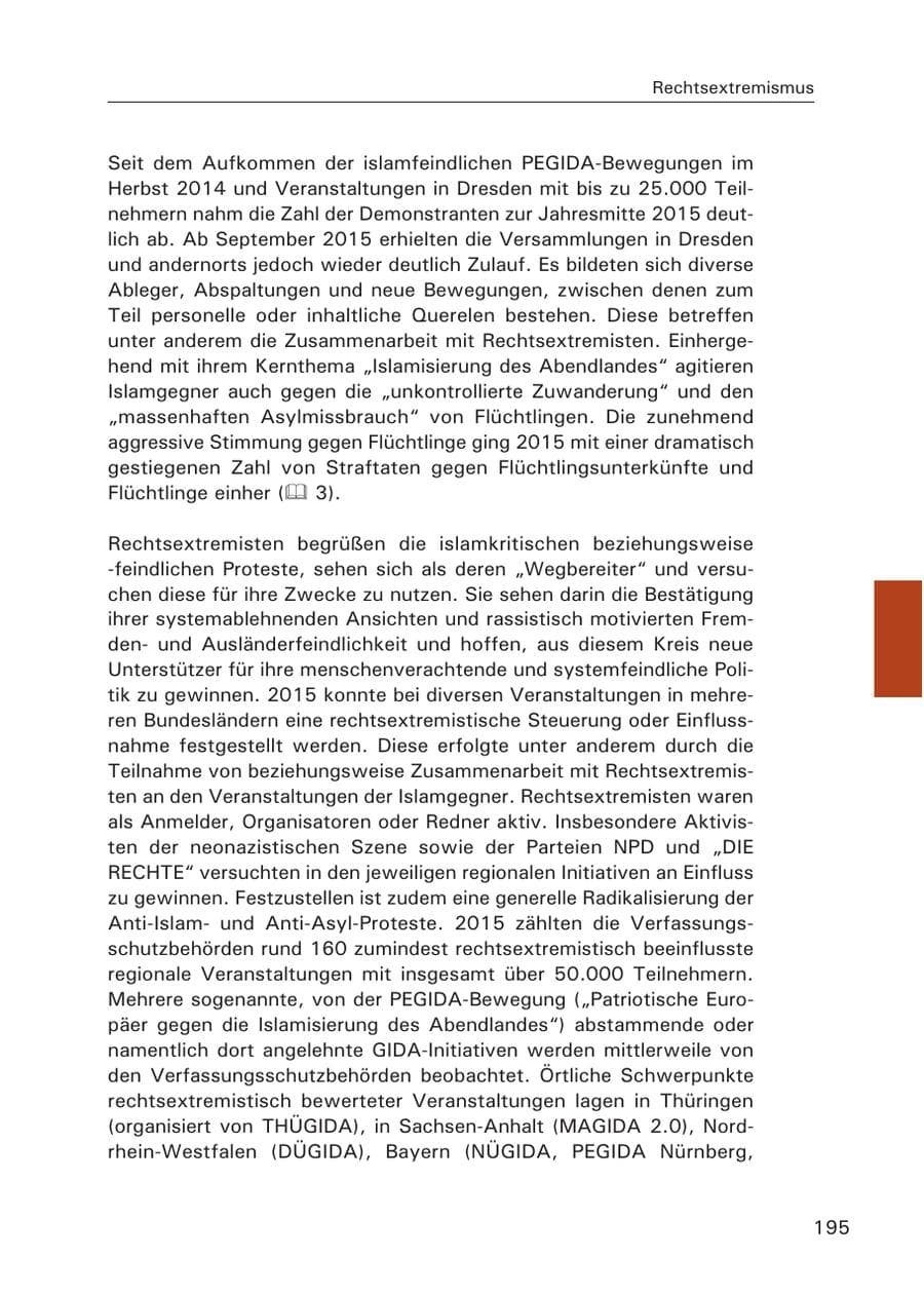 Seite 196 des Verfassungsschutzbericht 2015 Hamburg