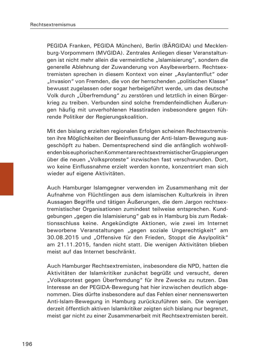 Seite 197 des Verfassungsschutzbericht 2015 Hamburg
