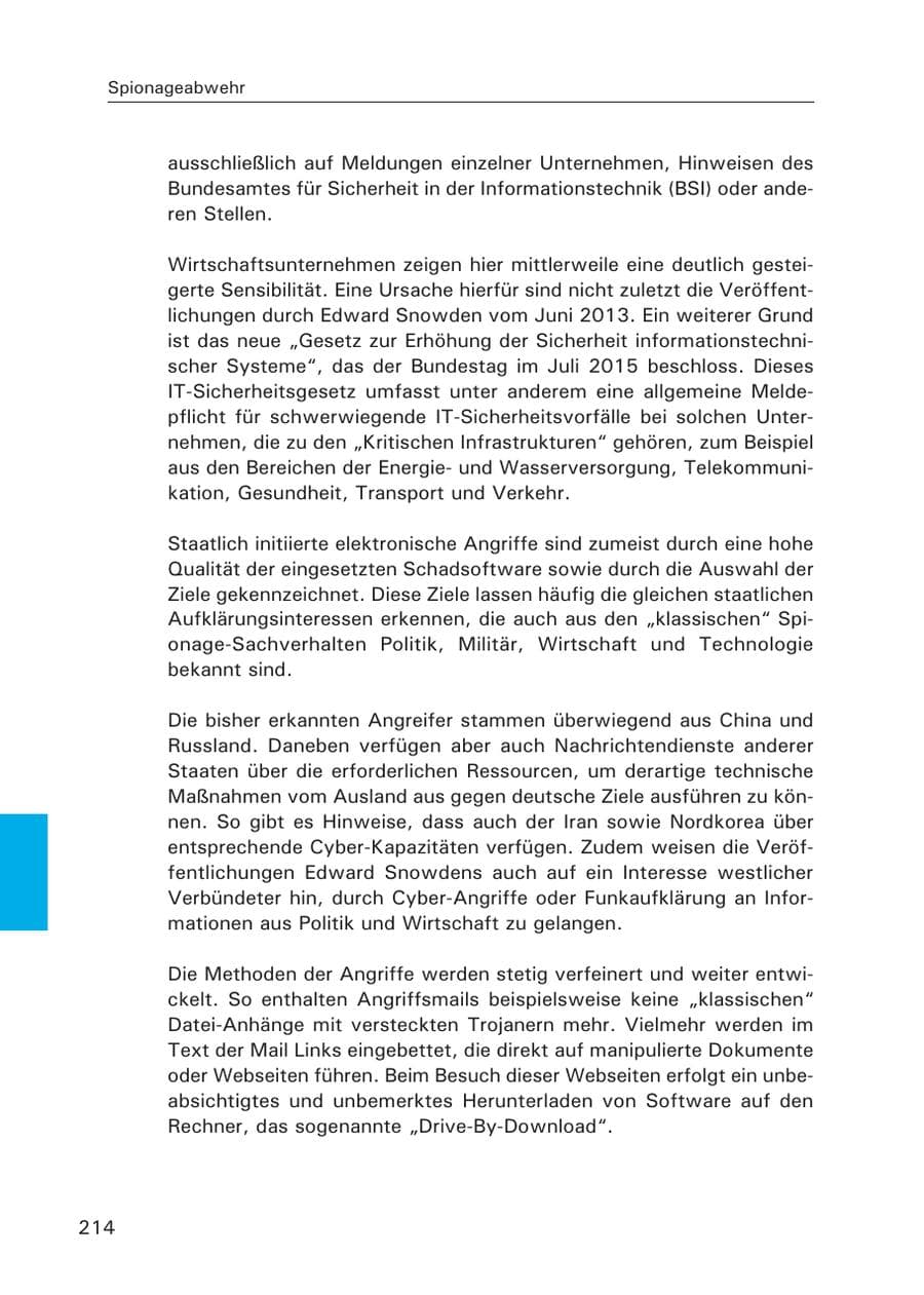 Seite 215 des Verfassungsschutzbericht 2015 Hamburg