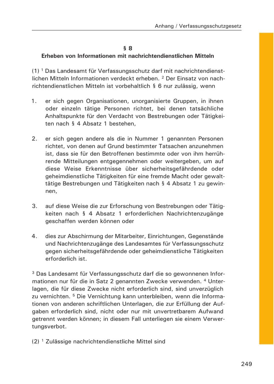 Seite 250 des Verfassungsschutzbericht 2015 Hamburg
