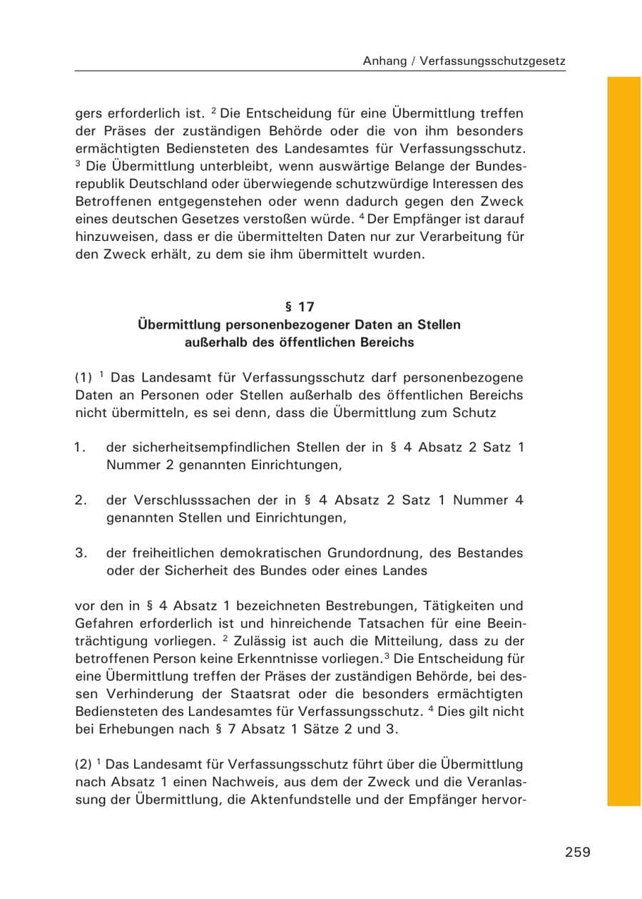 Seite 260 des Verfassungsschutzbericht 2015 Hamburg