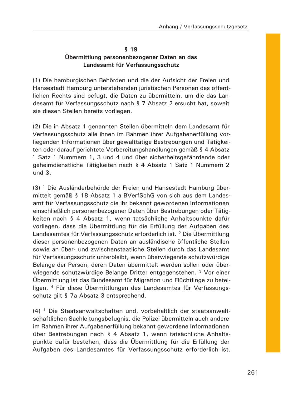 Seite 262 des Verfassungsschutzbericht 2015 Hamburg