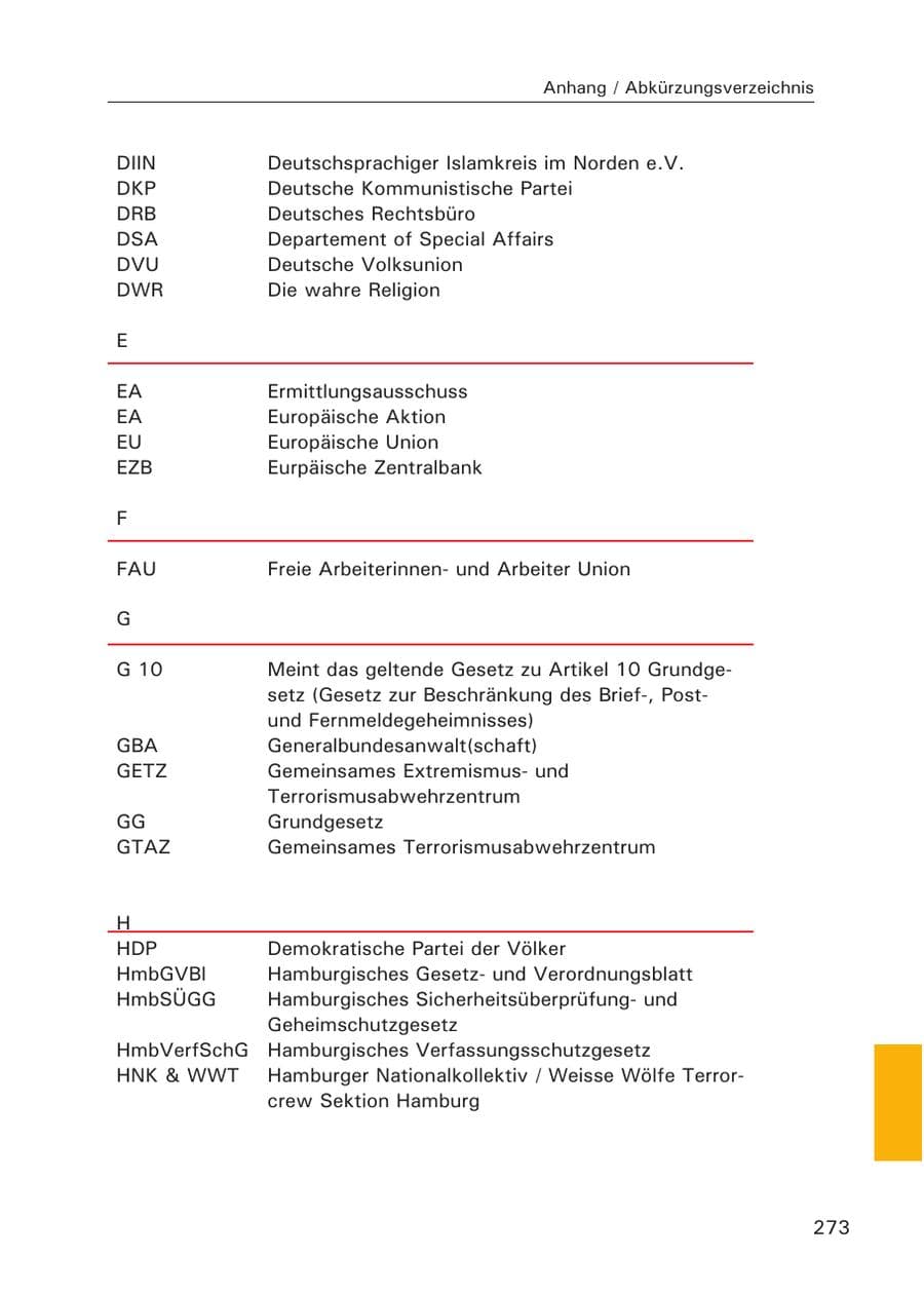 Seite 274 des Verfassungsschutzbericht 2015 Hamburg