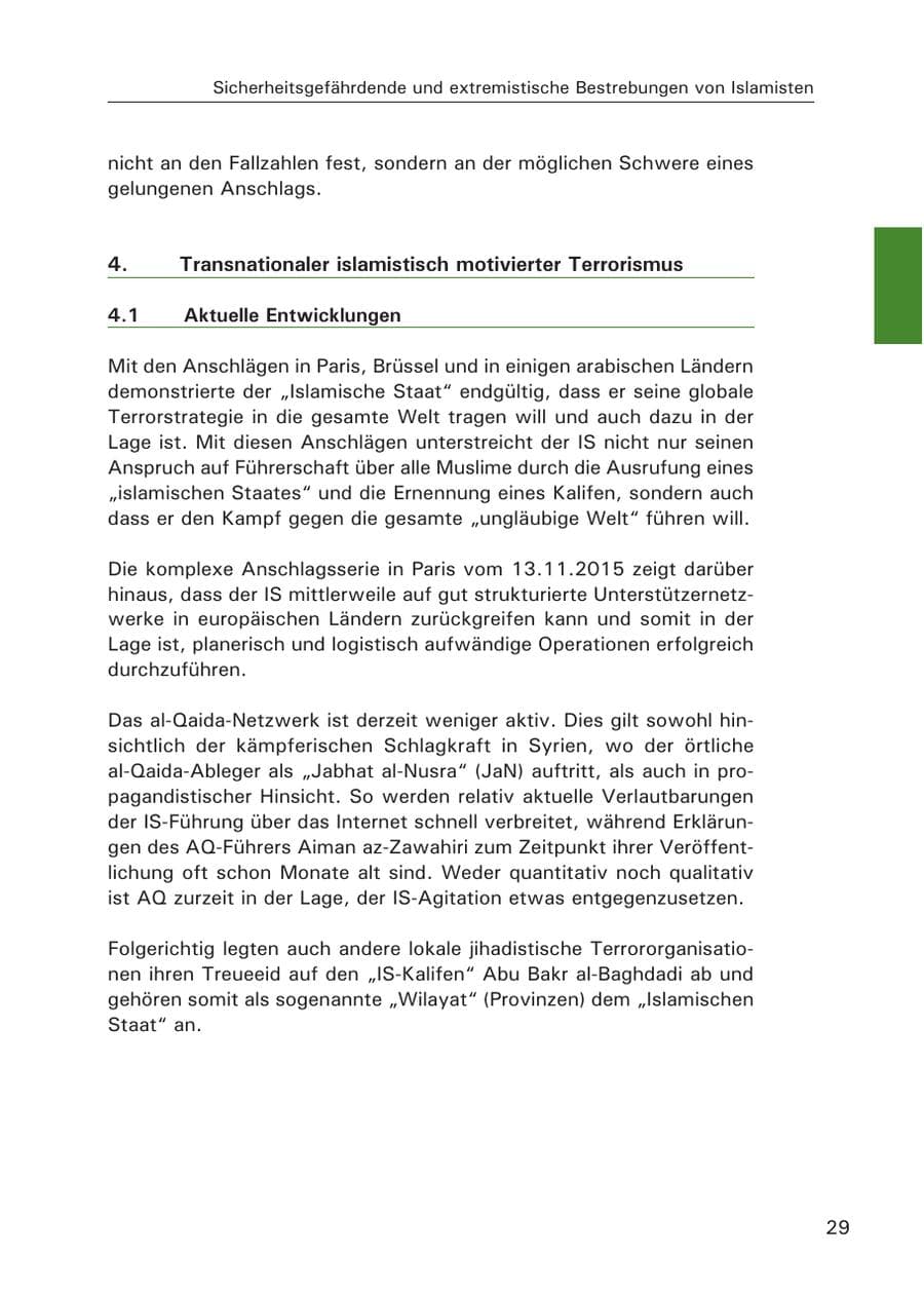 Seite 30 des Verfassungsschutzbericht 2015 Hamburg