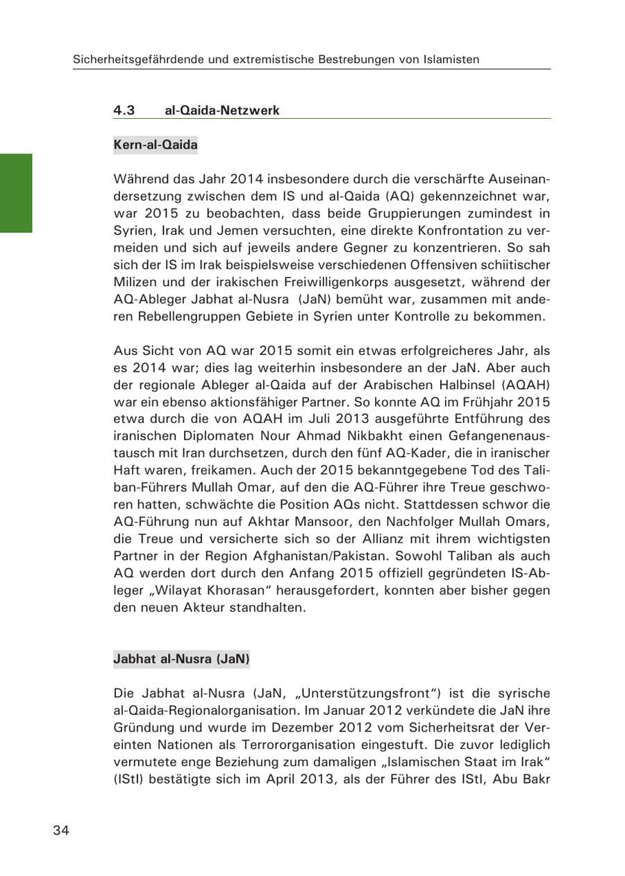 Seite 35 des Verfassungsschutzbericht 2015 Hamburg