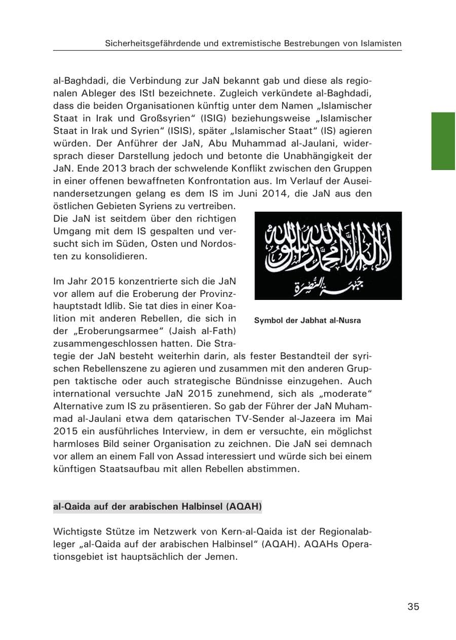 Seite 36 des Verfassungsschutzbericht 2015 Hamburg