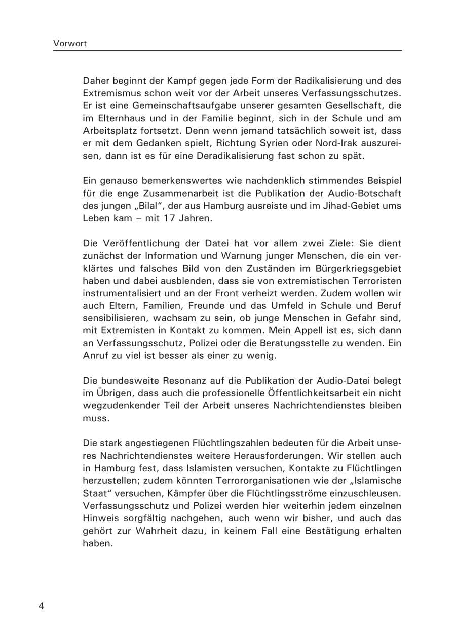 Seite 5 des Verfassungsschutzbericht 2015 Hamburg