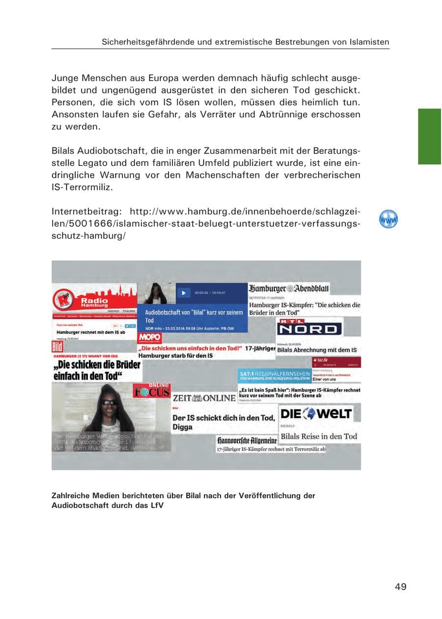Seite 50 des Verfassungsschutzbericht 2015 Hamburg