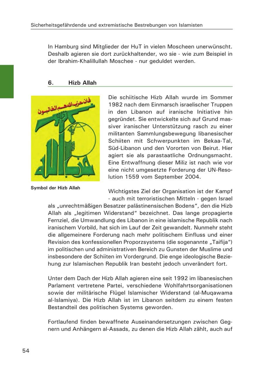Seite 55 des Verfassungsschutzbericht 2015 Hamburg