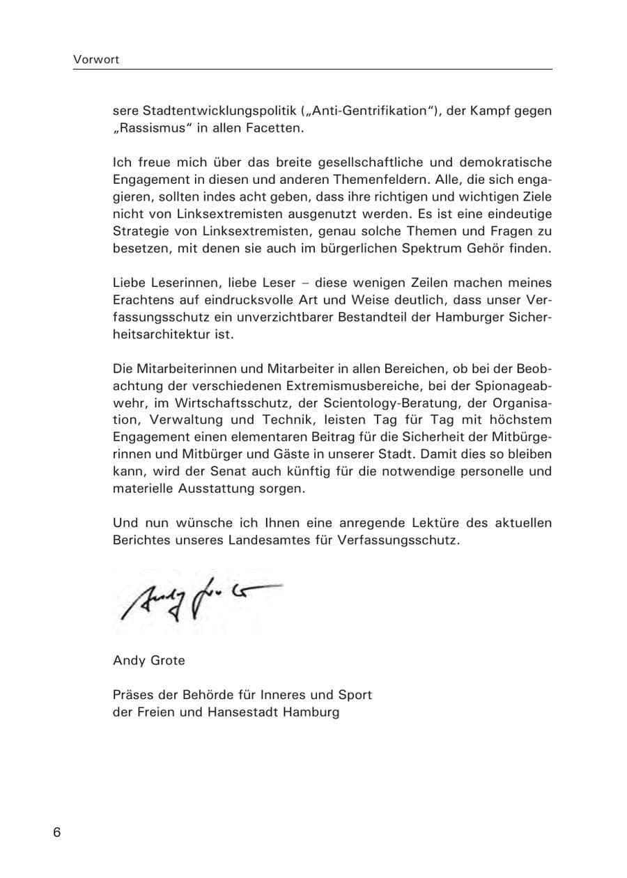 Seite 7 des Verfassungsschutzbericht 2015 Hamburg