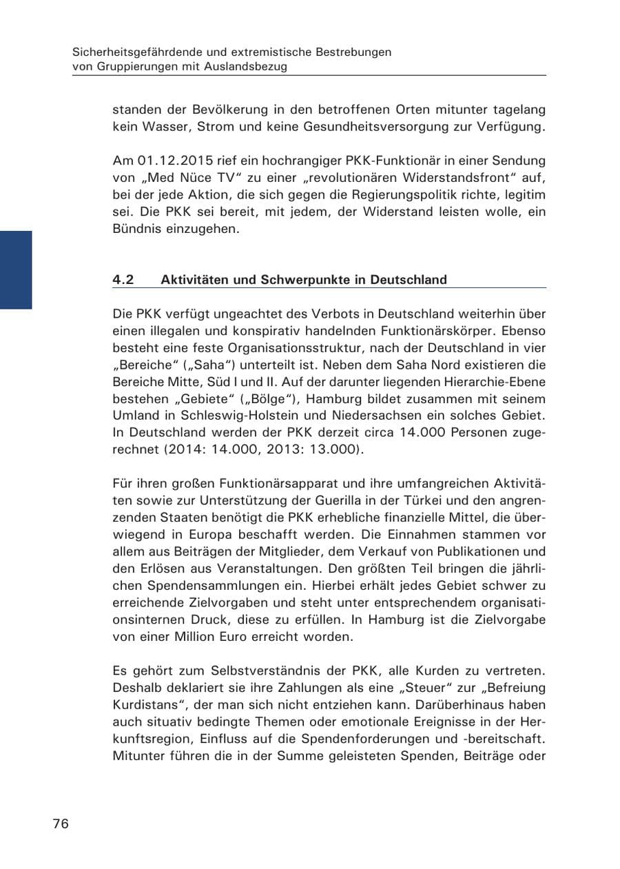 Seite 77 des Verfassungsschutzbericht 2015 Hamburg