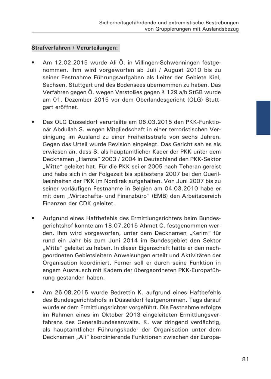 Seite 82 des Verfassungsschutzbericht 2015 Hamburg