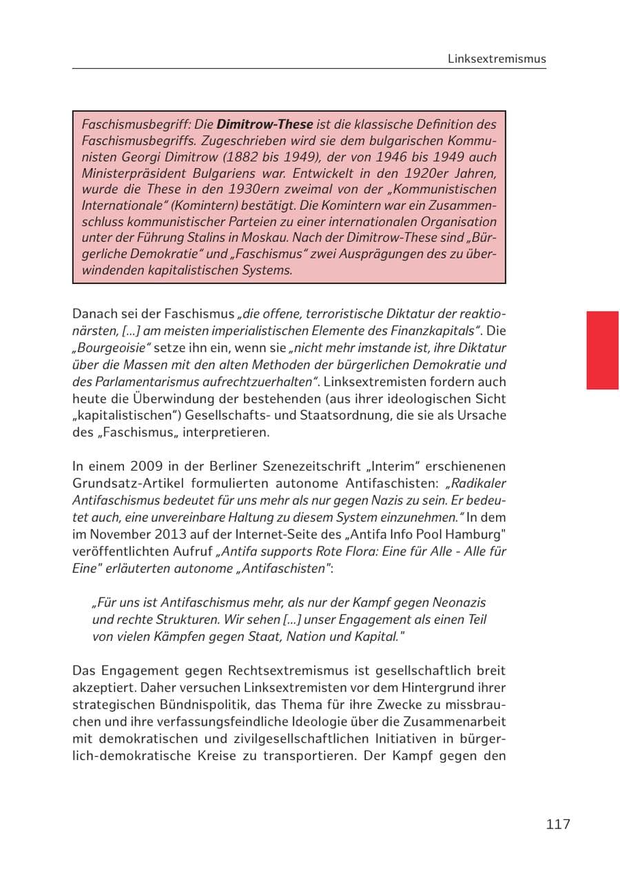 Seite 117 des Verfassungsschutzbericht 2016 Hamburg
