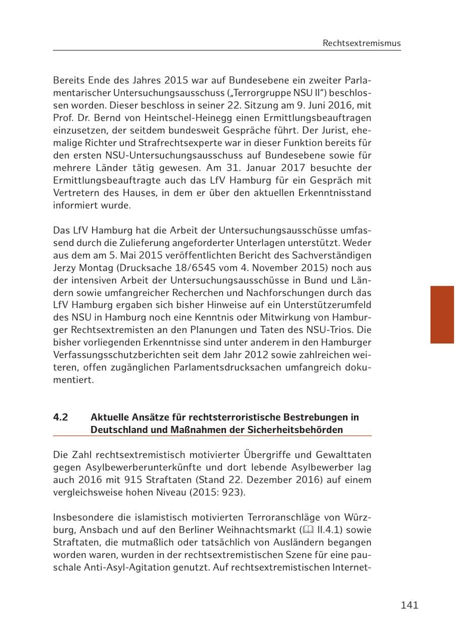 Seite 141 des Verfassungsschutzbericht 2016 Hamburg