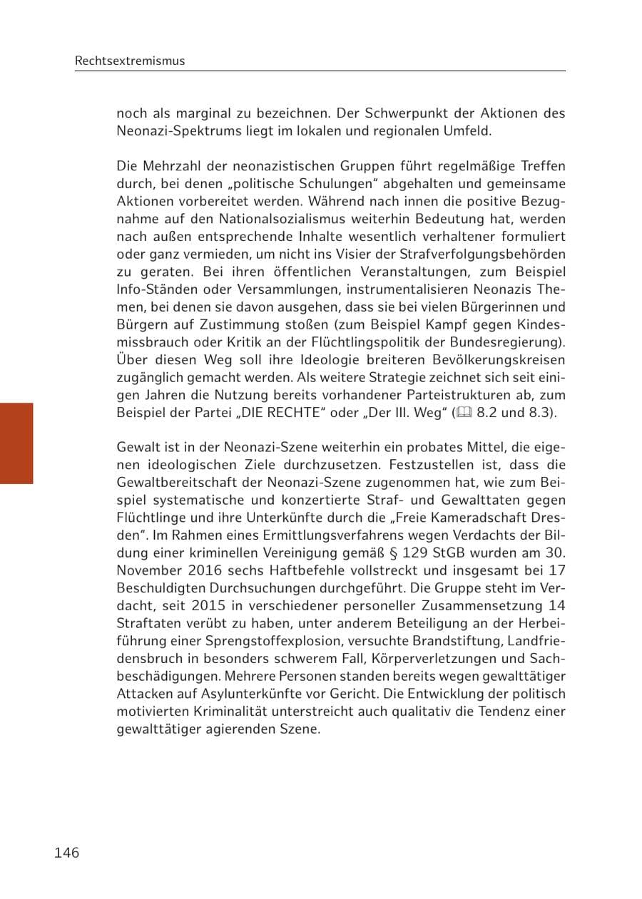 Seite 146 des Verfassungsschutzbericht 2016 Hamburg