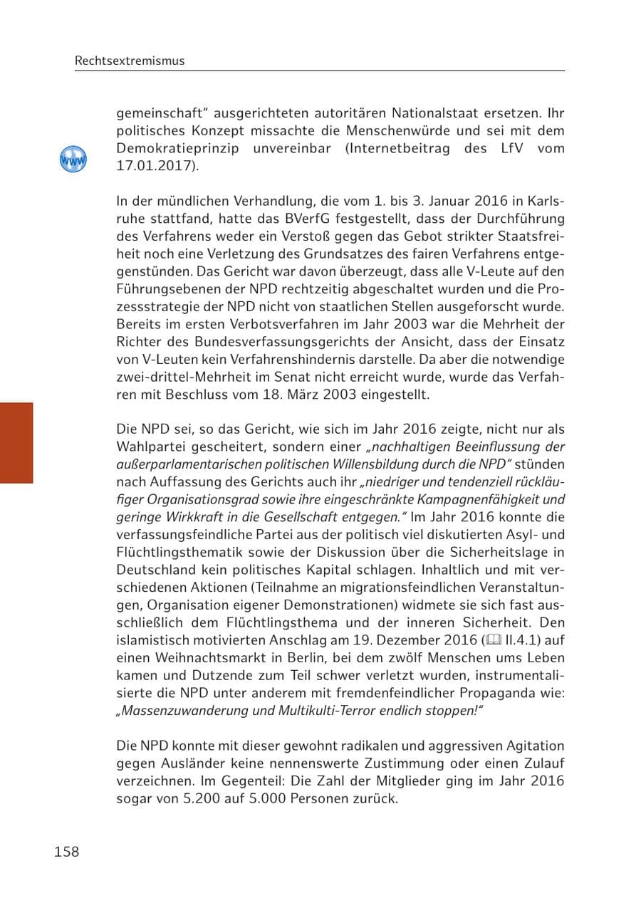 Seite 158 des Verfassungsschutzbericht 2016 Hamburg