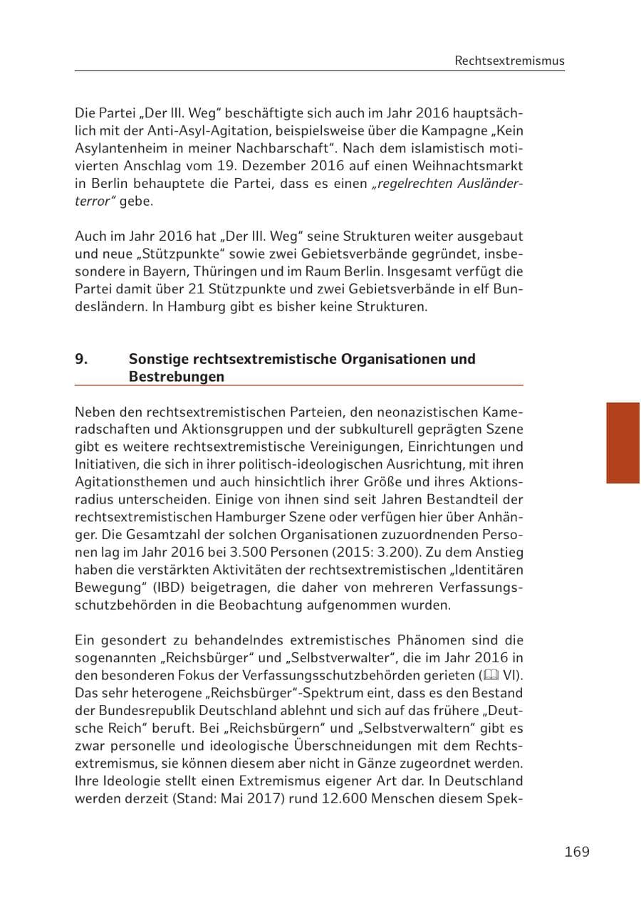 Seite 169 des Verfassungsschutzbericht 2016 Hamburg