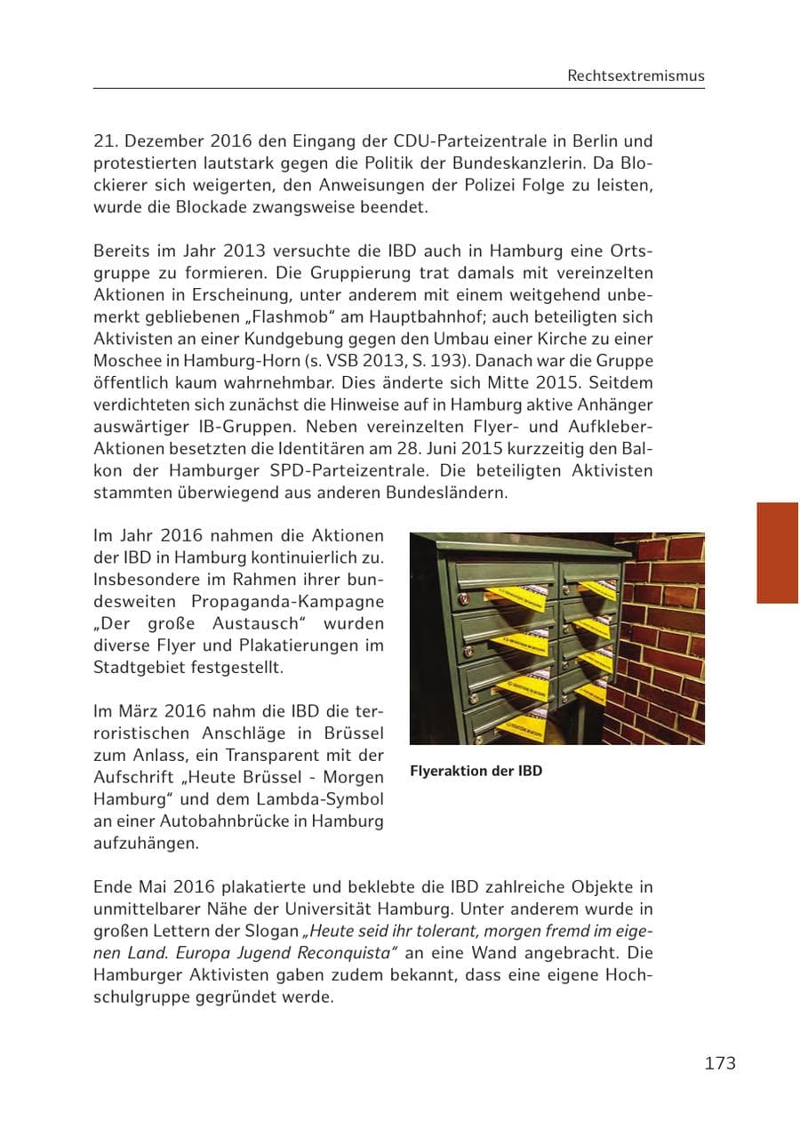 Seite 173 des Verfassungsschutzbericht 2016 Hamburg