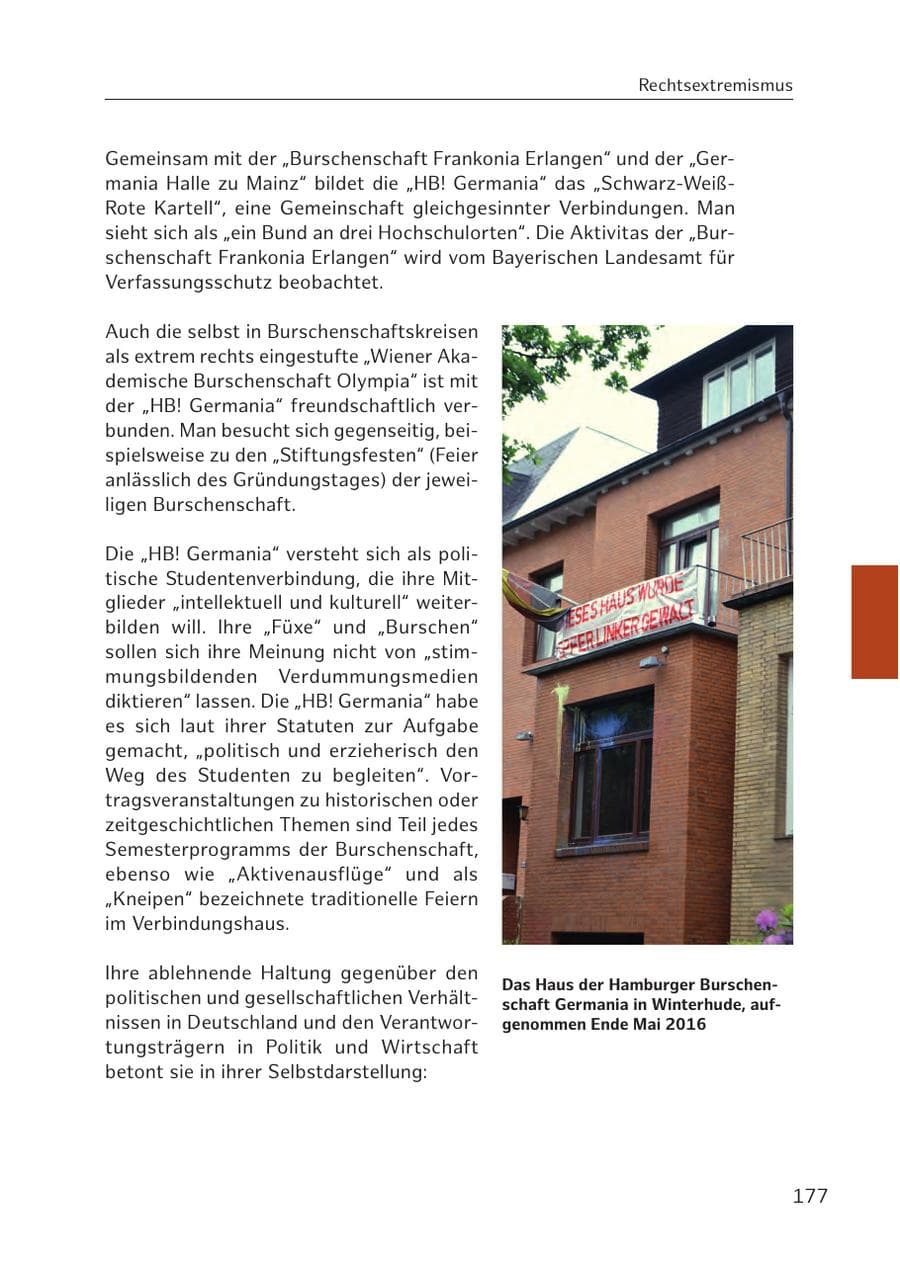 Seite 177 des Verfassungsschutzbericht 2016 Hamburg
