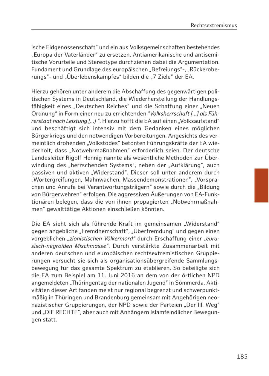 Seite 185 des Verfassungsschutzbericht 2016 Hamburg