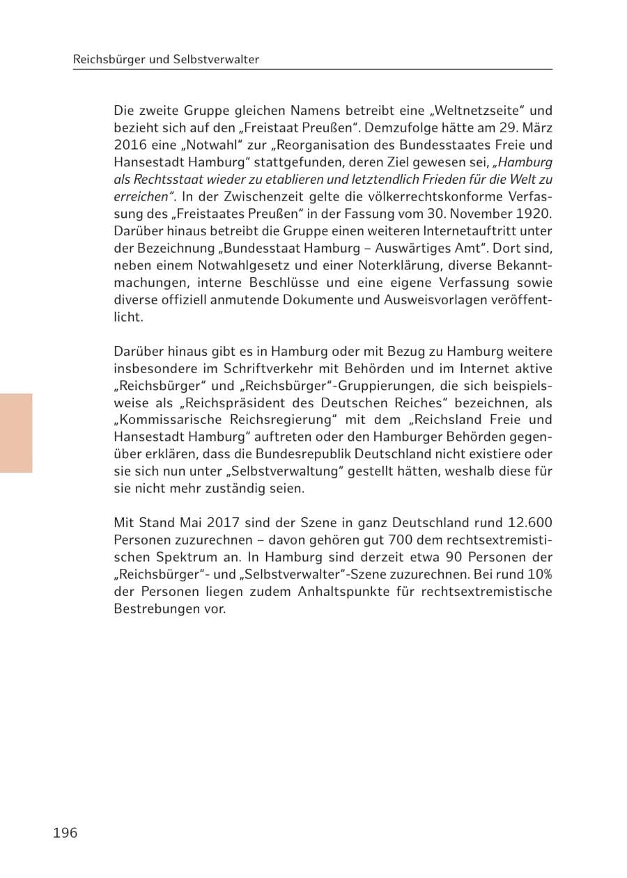 Seite 195 des Verfassungsschutzbericht 2016 Hamburg