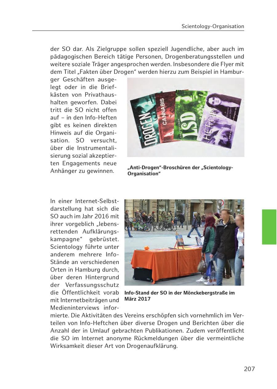 Seite 206 des Verfassungsschutzbericht 2016 Hamburg