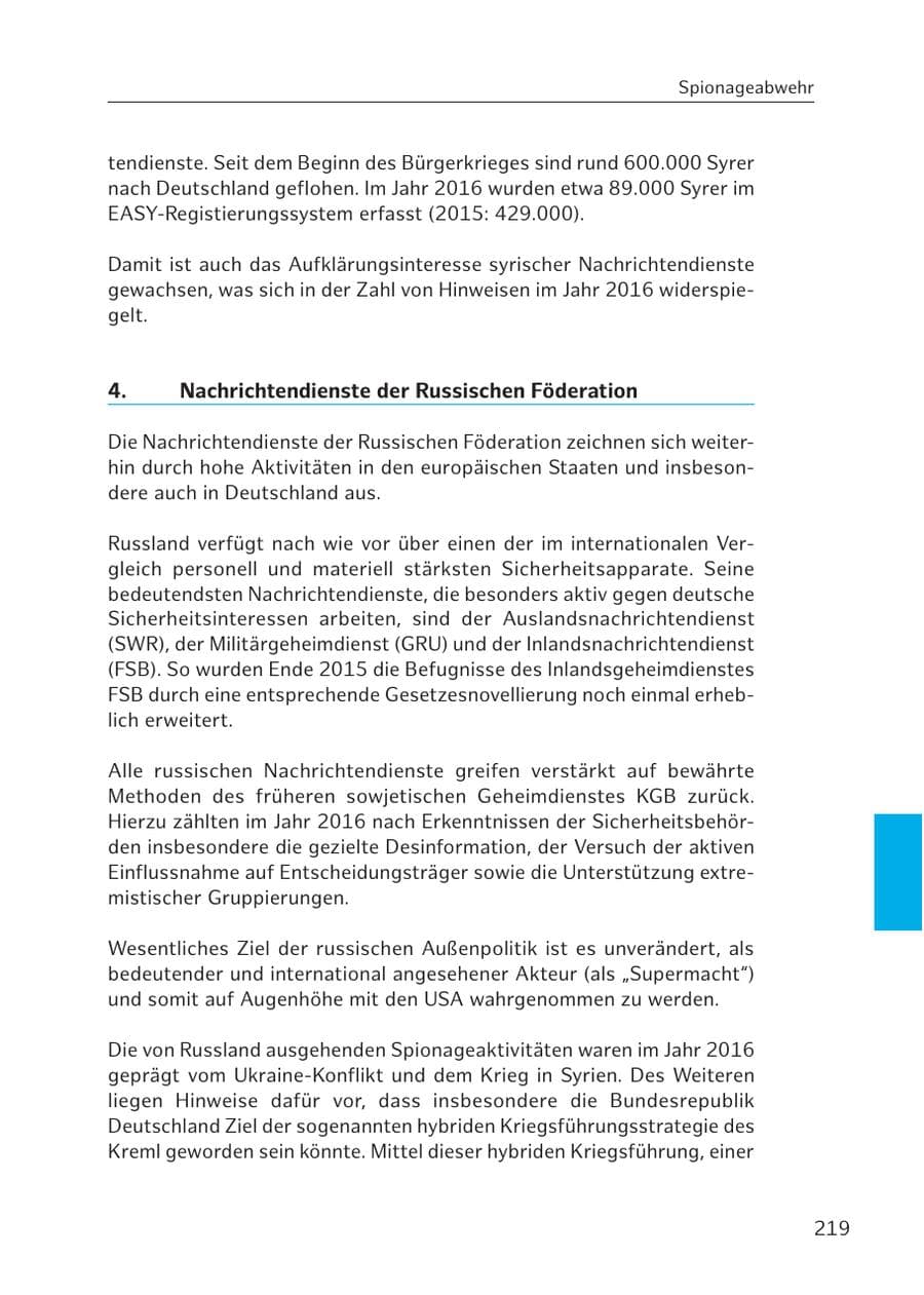 Seite 218 des Verfassungsschutzbericht 2016 Hamburg