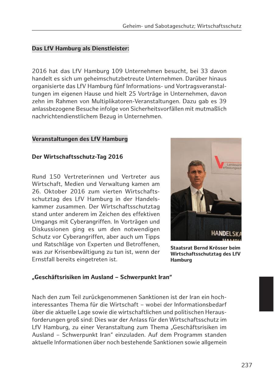 Seite 236 des Verfassungsschutzbericht 2016 Hamburg