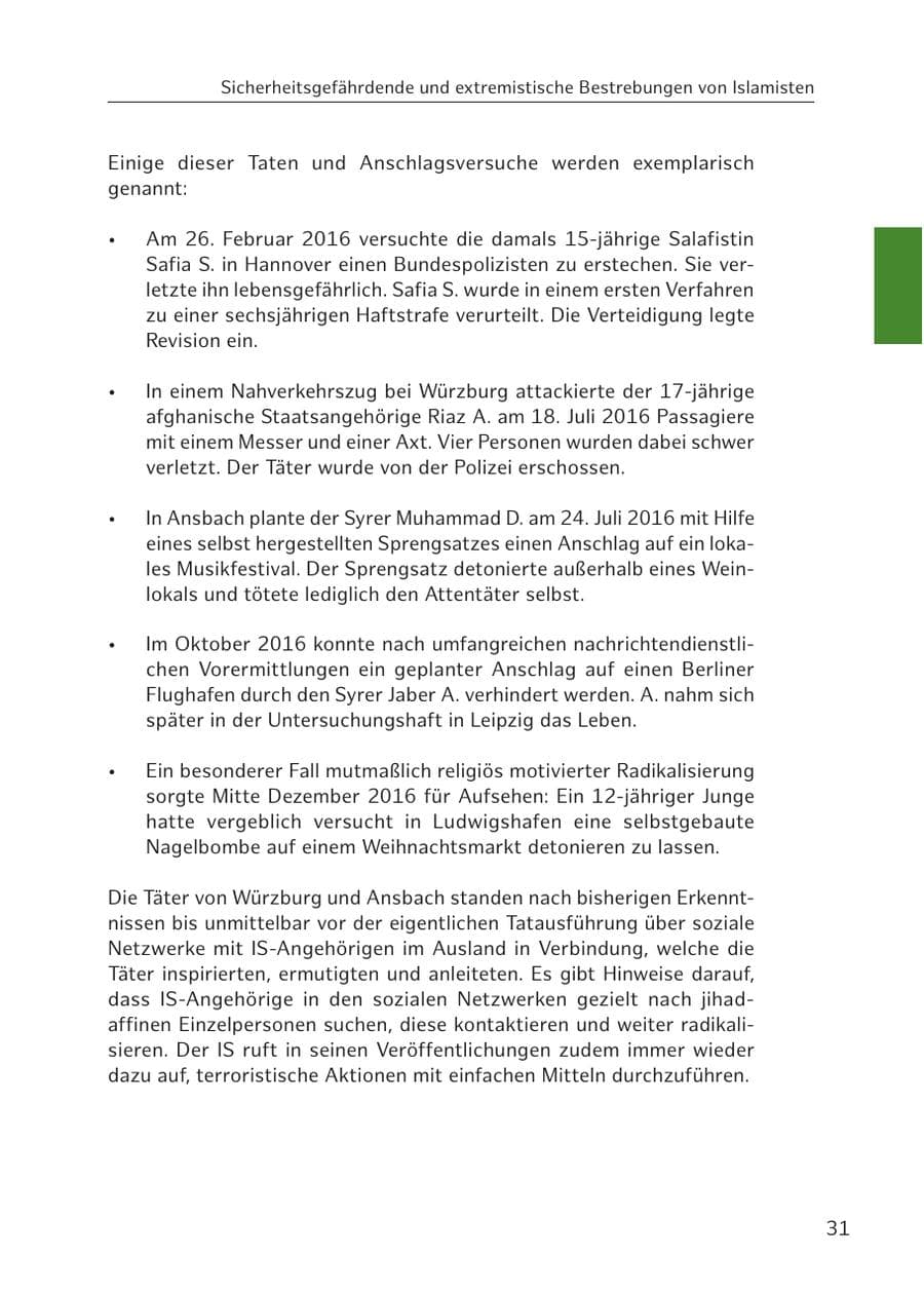 Seite 32 des Verfassungsschutzbericht 2016 Hamburg