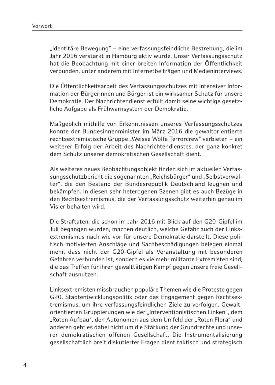 Seite 5 des Verfassungsschutzbericht 2016 Hamburg