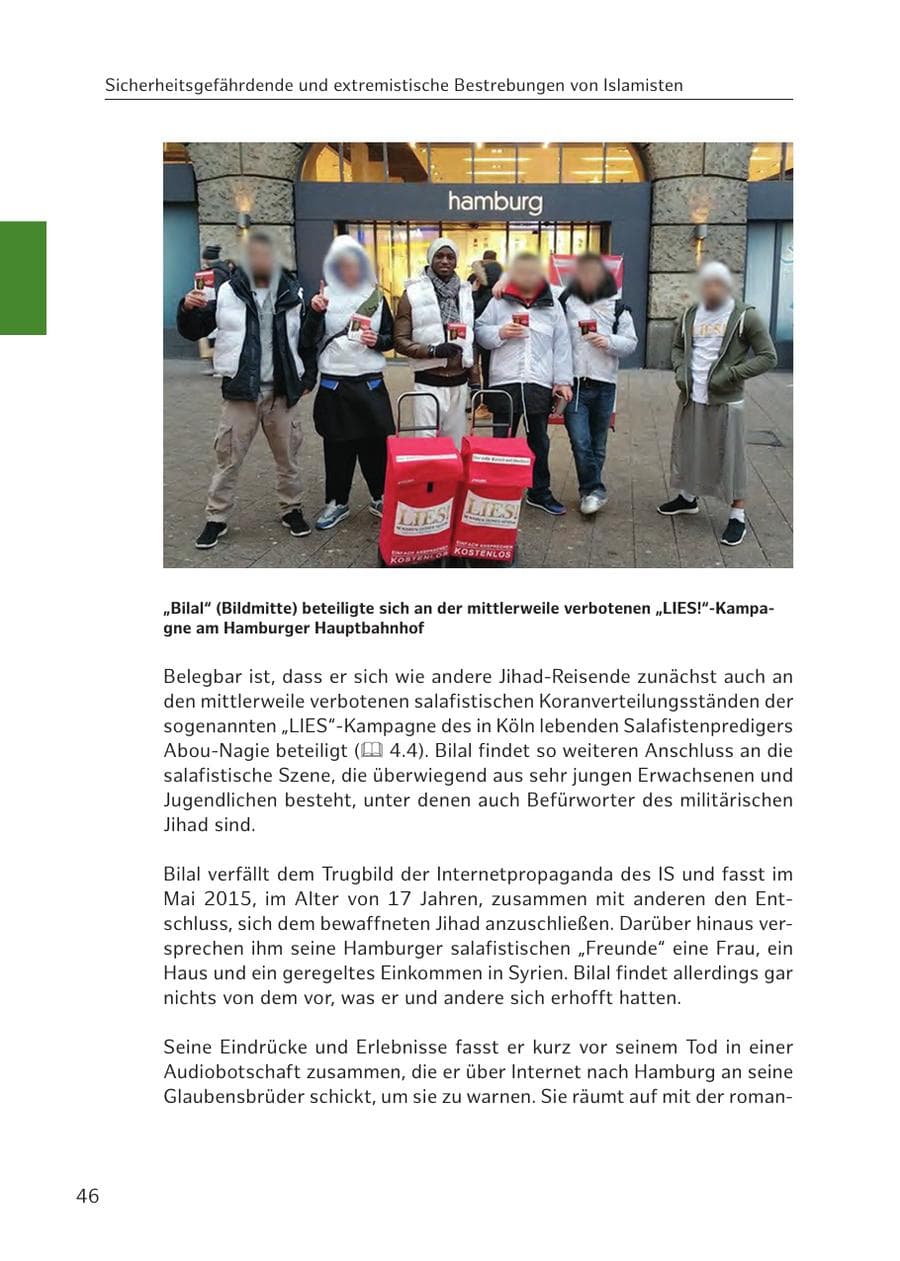 Seite 47 des Verfassungsschutzbericht 2016 Hamburg