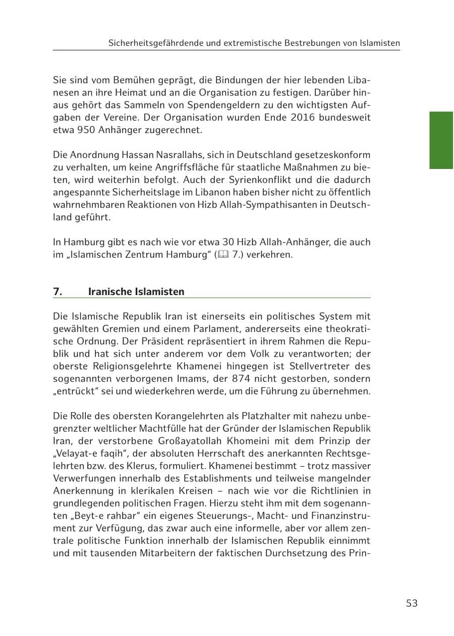 Seite 54 des Verfassungsschutzbericht 2016 Hamburg