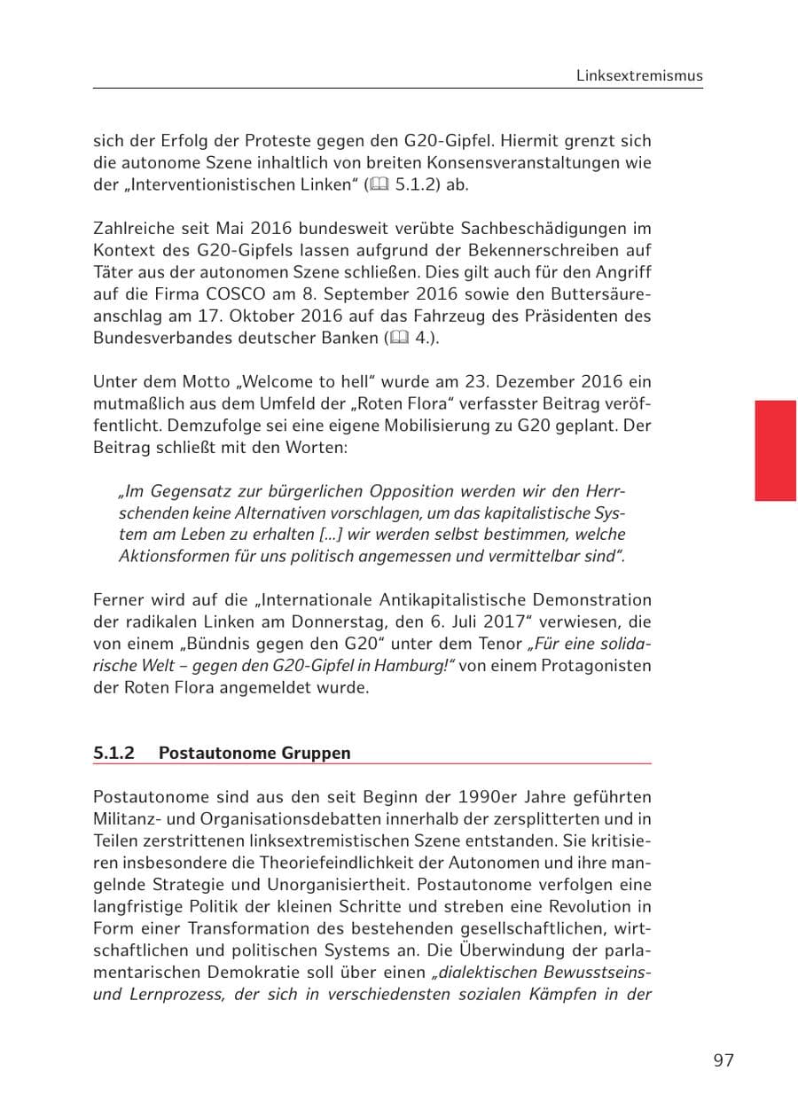 Seite 97 des Verfassungsschutzbericht 2016 Hamburg